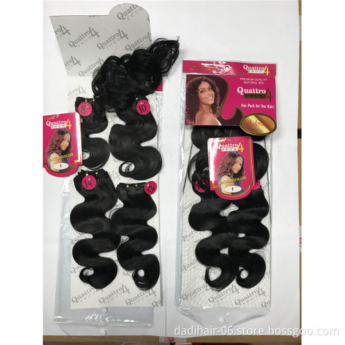 Wholesale Cheap Quattro Indian Curl 4pcs Synthetic Hair wtih Fringe 8" to 14" in a pack